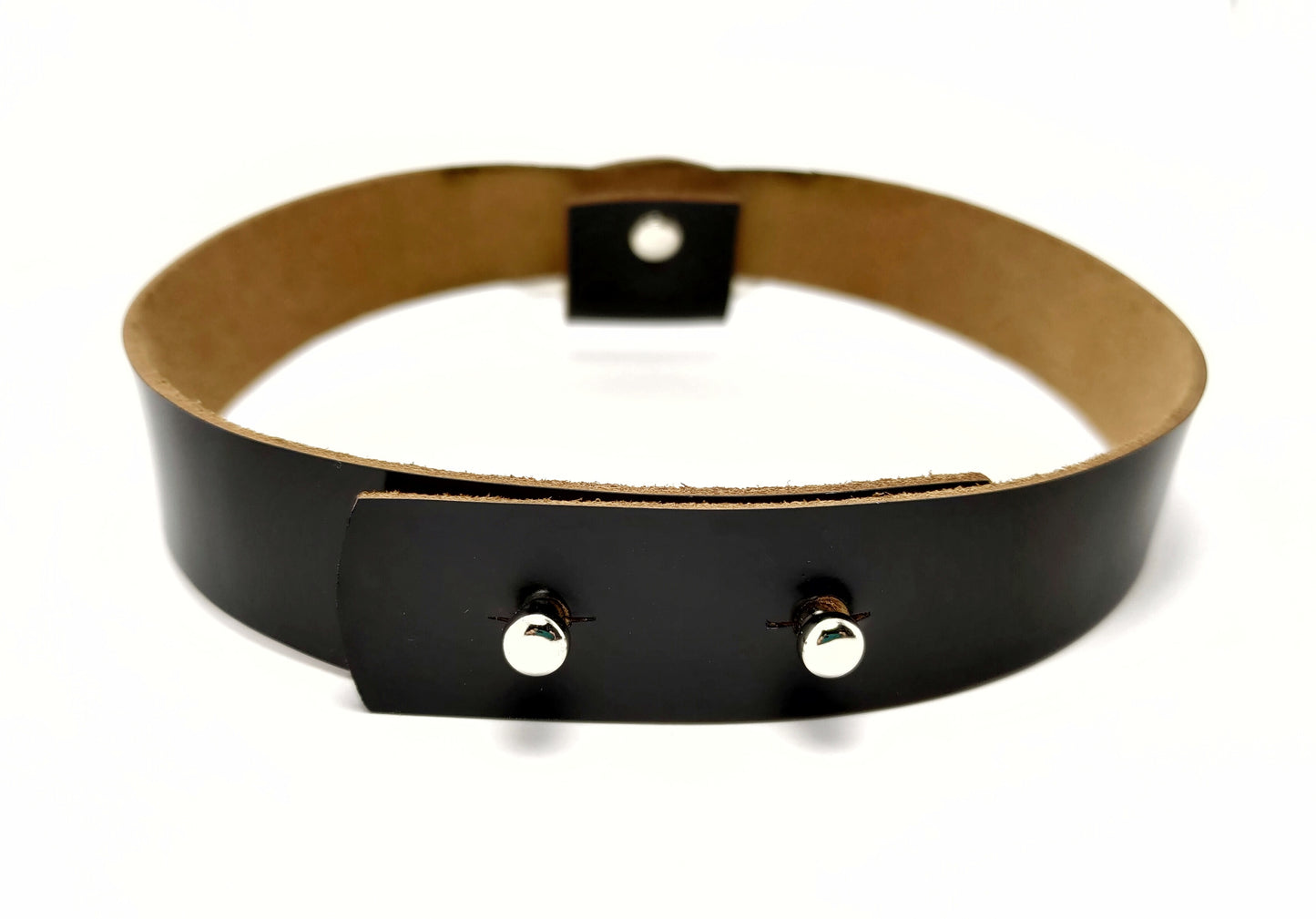 O-ring black leather choker