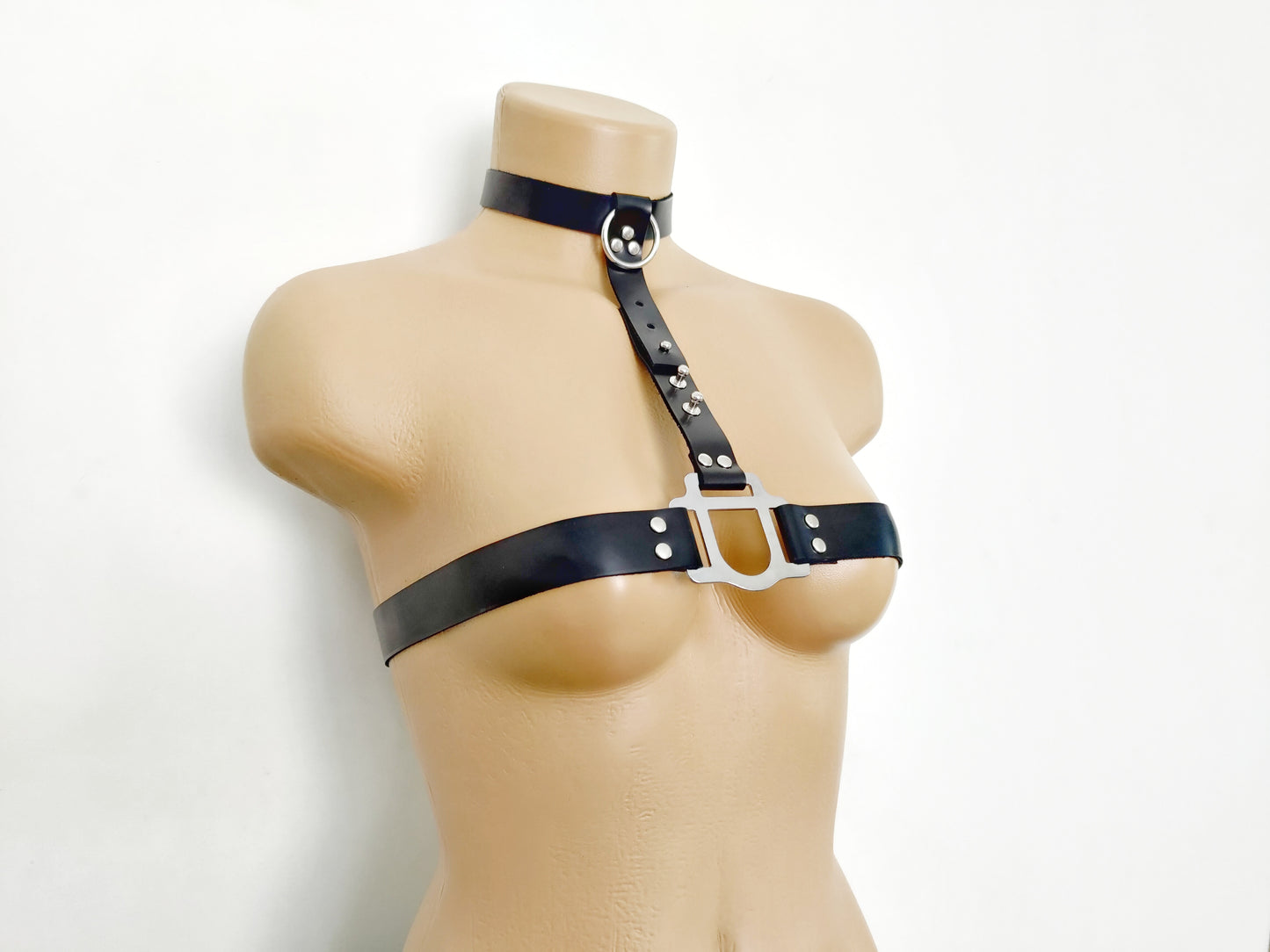 Strappy lingerie harness with choker collar