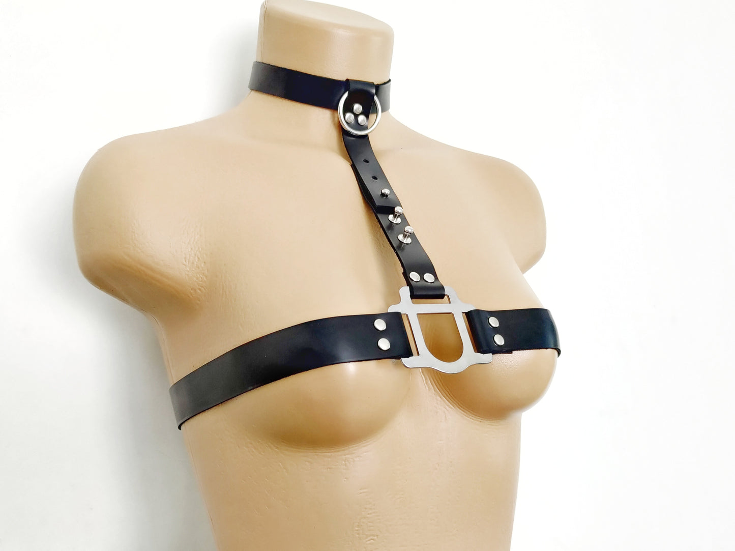 Strappy lingerie harness with choker collar