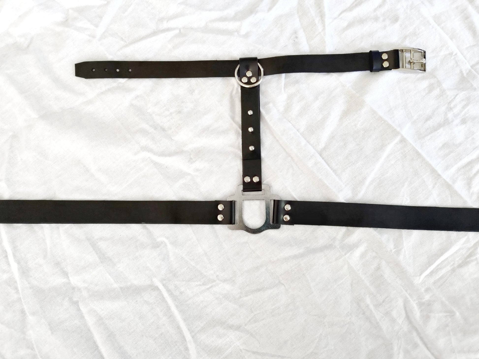 Strappy lingerie harness with choker collar