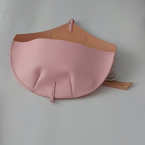 Girl fanny pack in pink with a purple heart accent